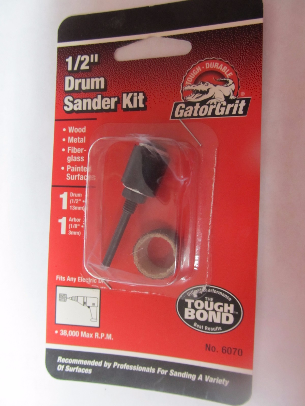 Gator Power 1/2″ Drum Sander Kit, Rubber Mandrel #6070 NEW