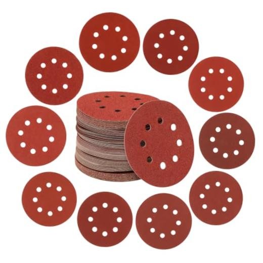pcs 5in 8-Hole Hook & Loop Sanding Discs | 0.04 Inches 110 0.25 Inches 5 Inches