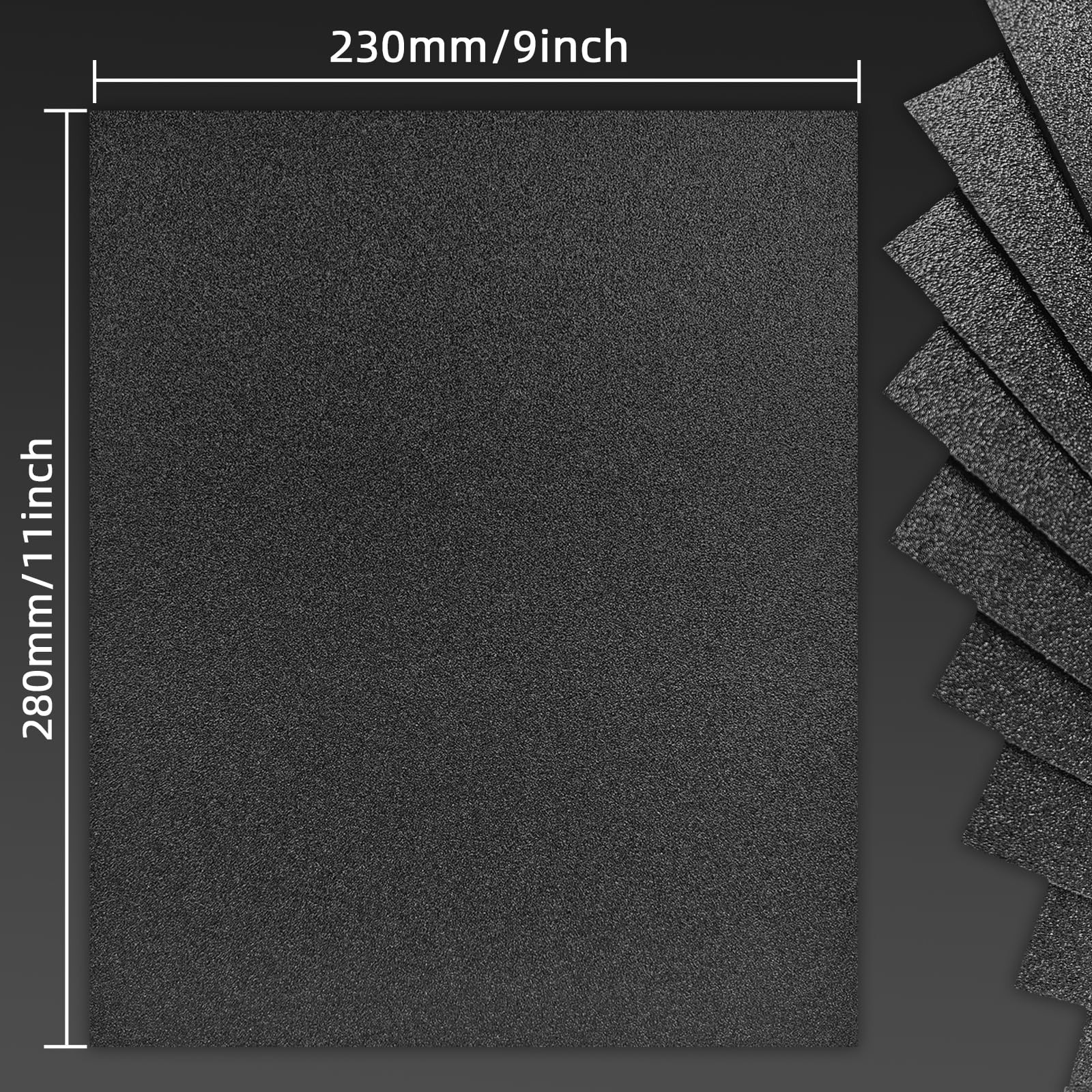 25 Pcs 9×11 Inch Wet Dry Sandpaper for Wood Furniture Polishing Automotive