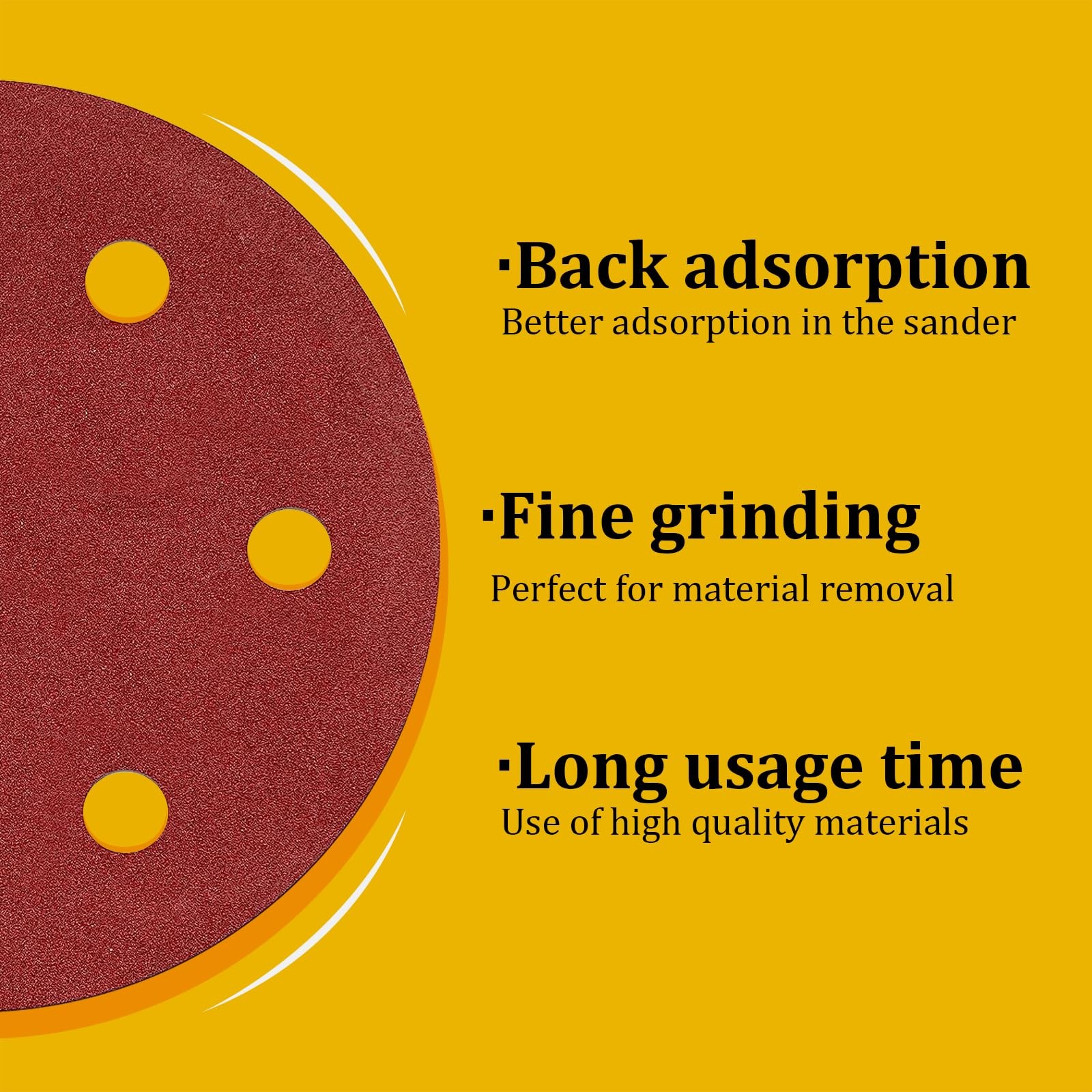 12 Pcs 9 Inch 6 Hole Sanding Discs Hook and Loop Aluminum Oxide Sandpaper