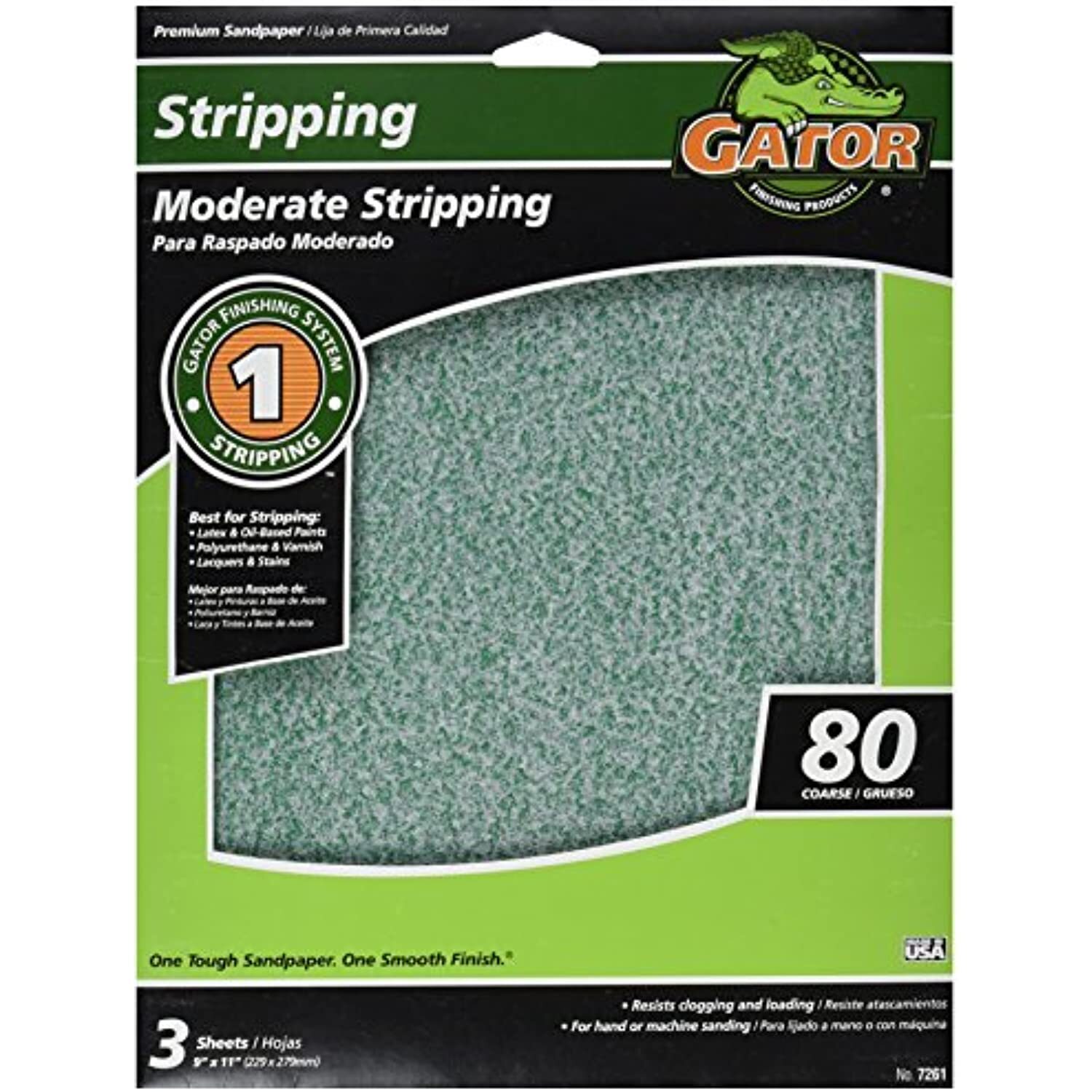 ALI INDUSTRIES 7261 80 25 CT Grit Sand Sheet, 9-Inch x 11-Inch, 3-Pack
