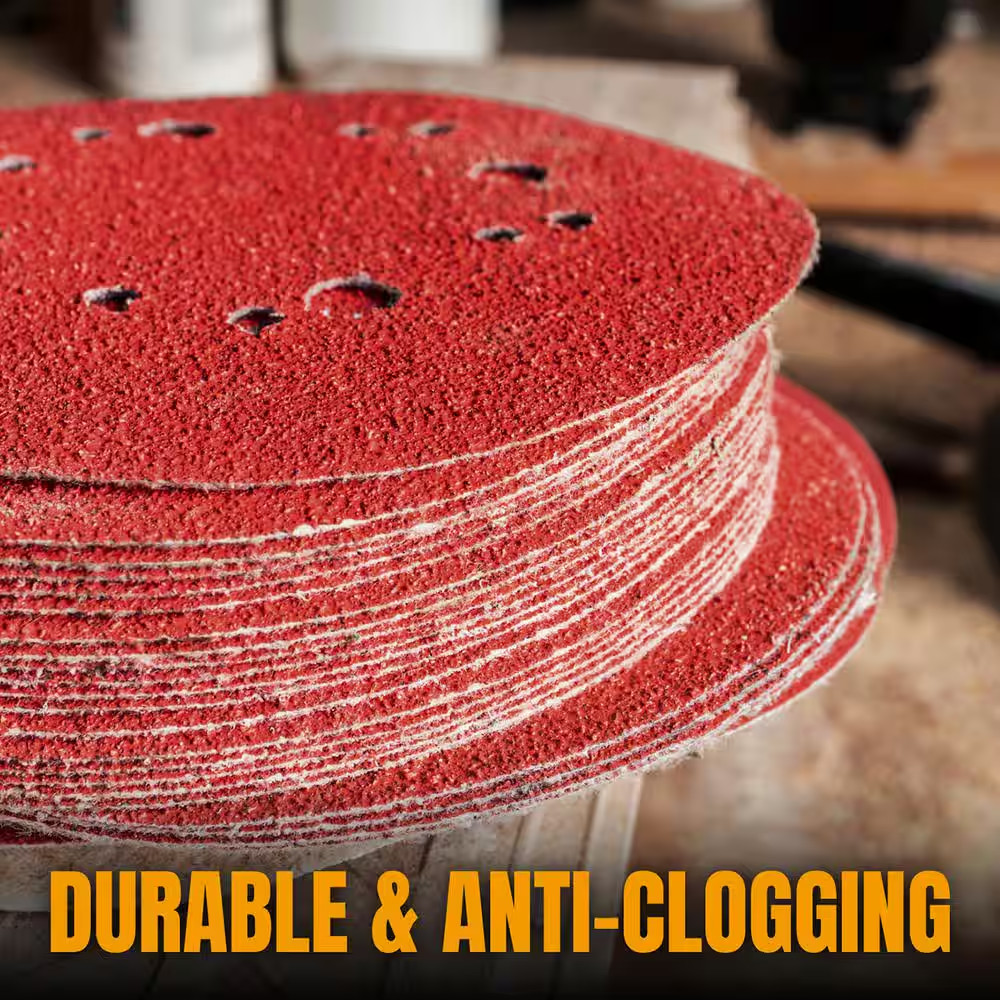 6 In. 40-Grit Aluminum Oxide Hook and Loop 6 Hole Disc (25-Pack)