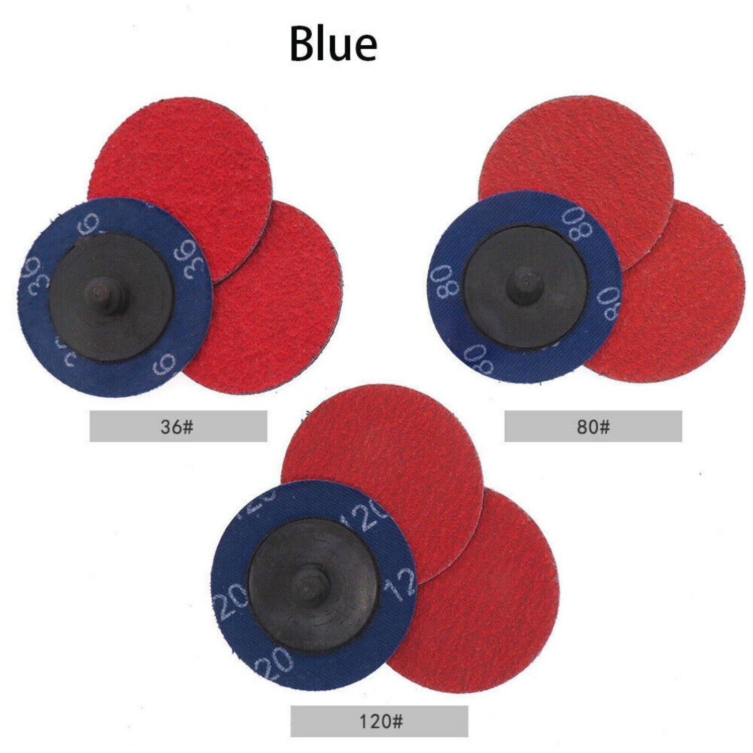 2 Inch 36/60/80/120/180/ 240 Grit Type R Disc Sanding Discs Abrasive Roll Lock