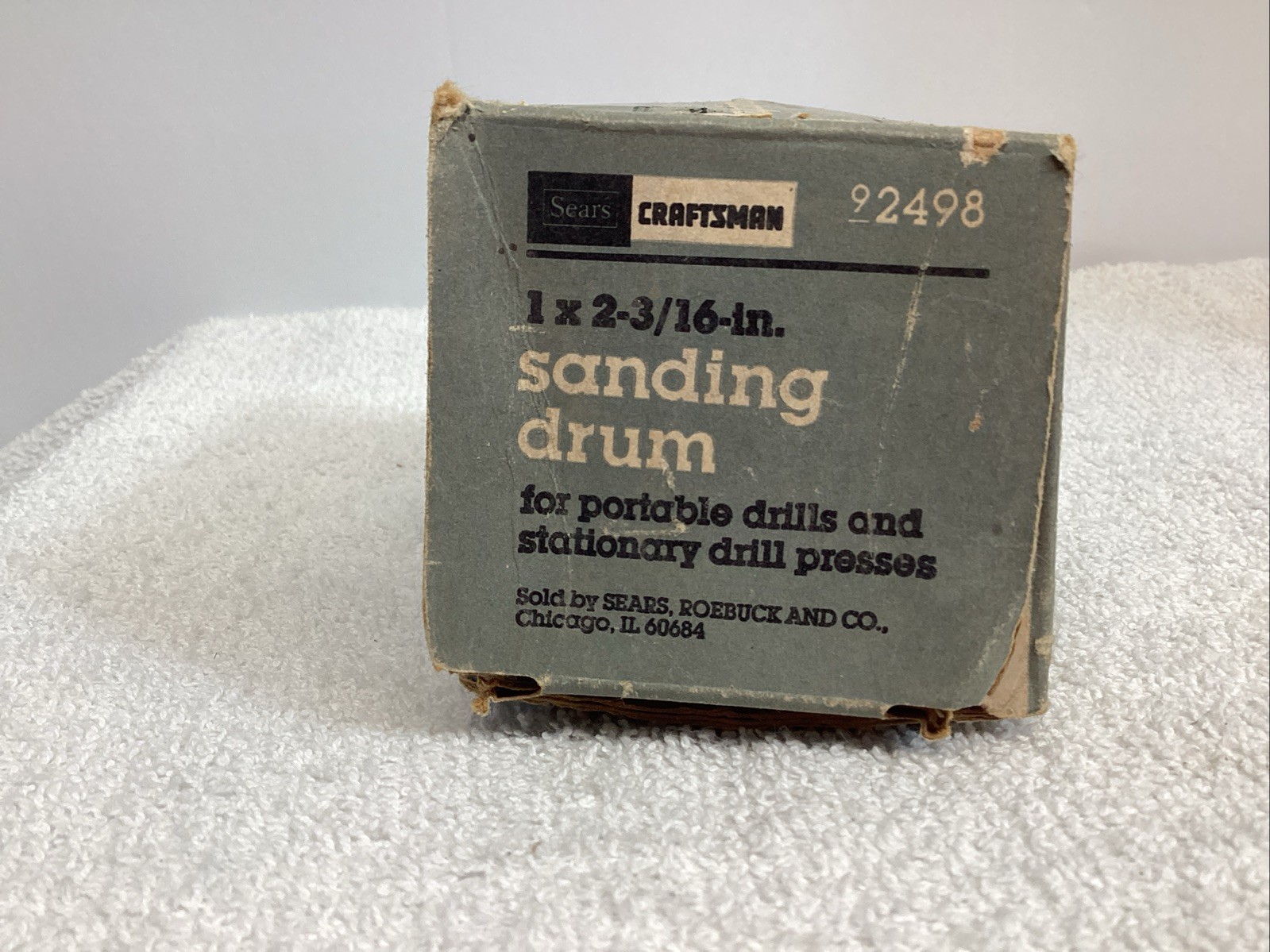 Vintage Sears Sanding Drum 9-2498 with Original Box & Instructions 2 3/16″
