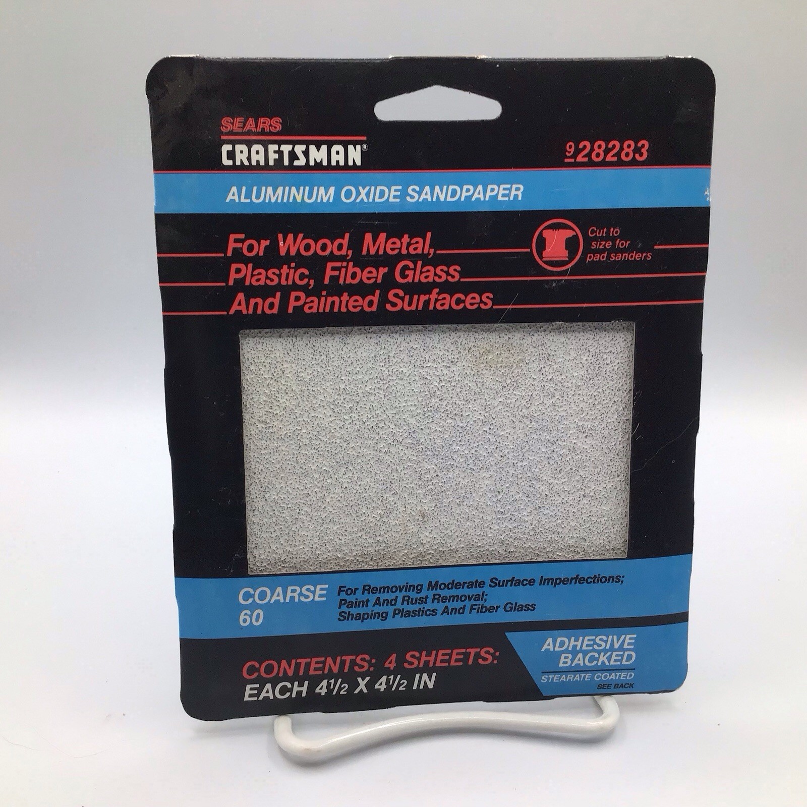 Sears Craftsman Aluminum Oxide Coarse 60 Sandpaper 4.5 in x 4.5 in 4 Sheets New