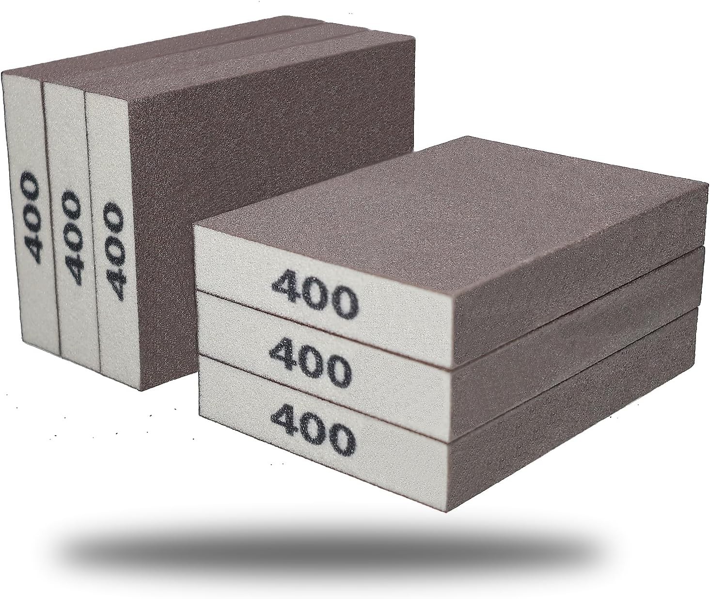 6 Pack 400 Grit Fine Sanding Sponge, Washable and Reusable Sanding Blocks Great