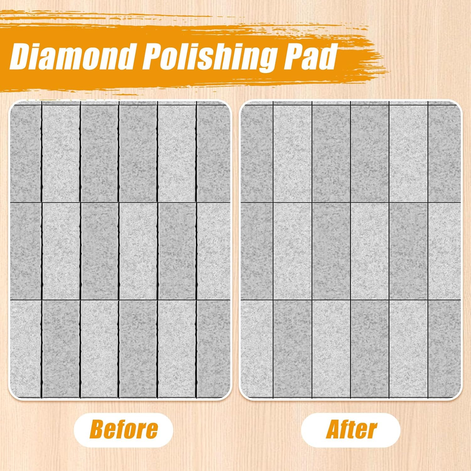 3 Pcs Diamond Hand Polishing Pads, 60 Grit Diamond Sanding Pad Reusable Sanding