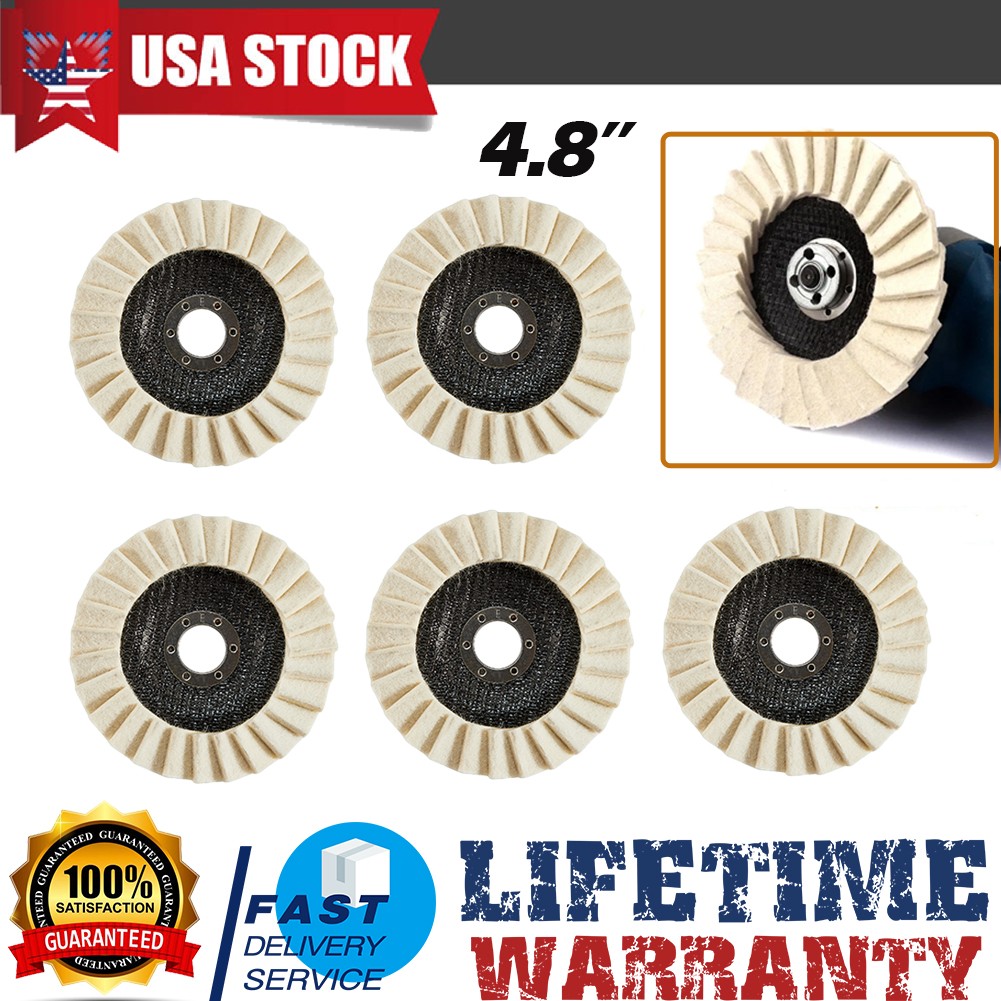 4.5″ / 4.8″ Wool Polishing Wheels Buffer Pads Flap Felt Polishing Finishing Disc