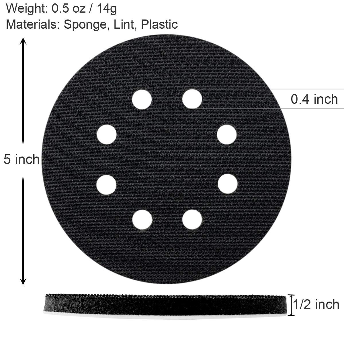 2 Pack 5 Inch 8 Holes Orbital Sander Foam Pad Backing Pad – Hook and Loop Sof…