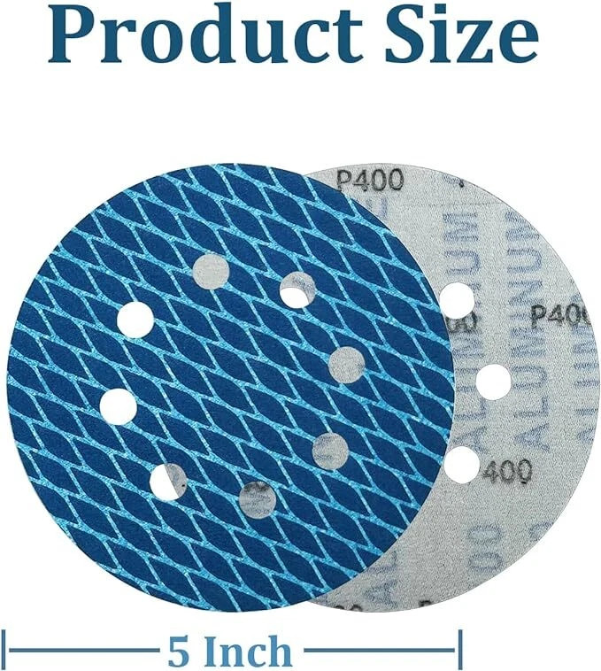 50PCS 5″(125mnm) Hook & Loop Sanding Discs, Diamond Shape,P120 for Metal & Wood