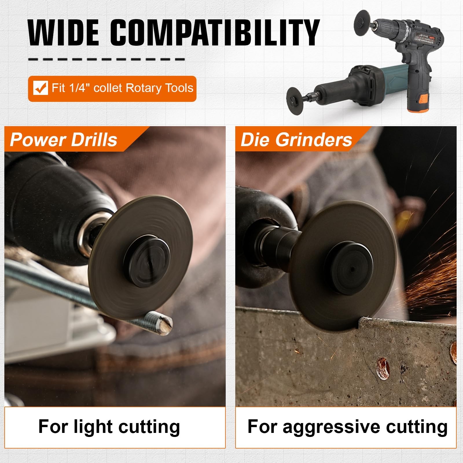 SI FANG 2 Inch Die Grinder Cut-Off Wheel and 3/8in Arbor Hole 1/4in Stem…