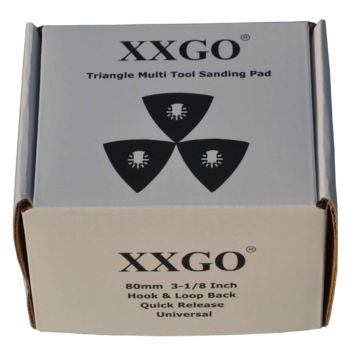 XXGO 3 Pcs 3-1/8 Inch 80mm Triangular Triangle Sanding Pad – 3 Pcs, Black
