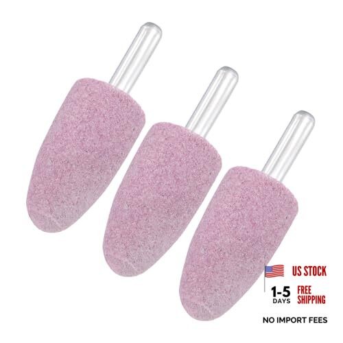 -Pack Abrasive Mounted Stone Grinding Bits, 1/4 in(6mm) Shank Aluminum 20mm 3