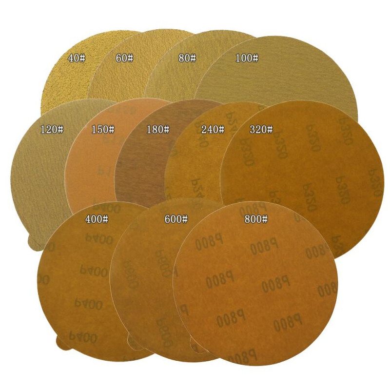 6 Inch 150mm Self Adhesive Sanding Discs Yellow Sandpaper 40 – 800 Grit Polished