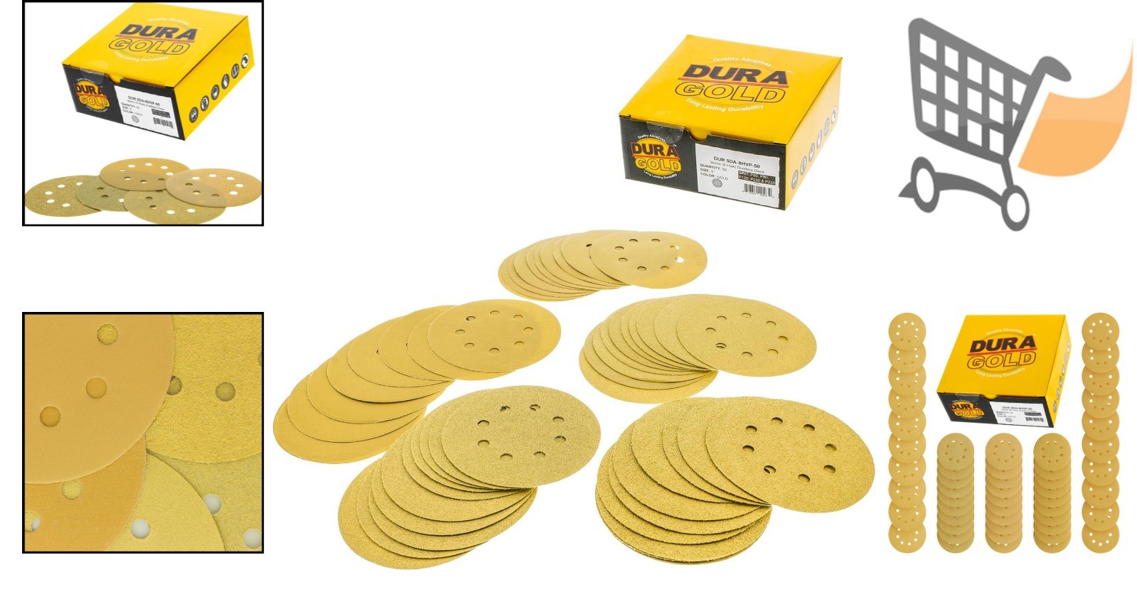 5 Inch Sanding Discs Variety Pack 50pk Aluminum Oxide Zirconia Auto Wood