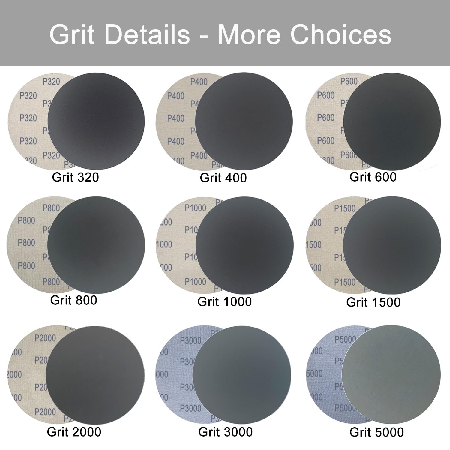 6 Inch 50 Pcs Wet Dry Sanding Discs Hook and Loop 1000-5000 Mixed Grits