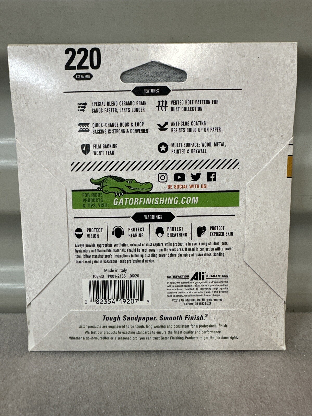 Gator 5pk 5″ 220g Sndng Disc 9207 Extreme Duty New