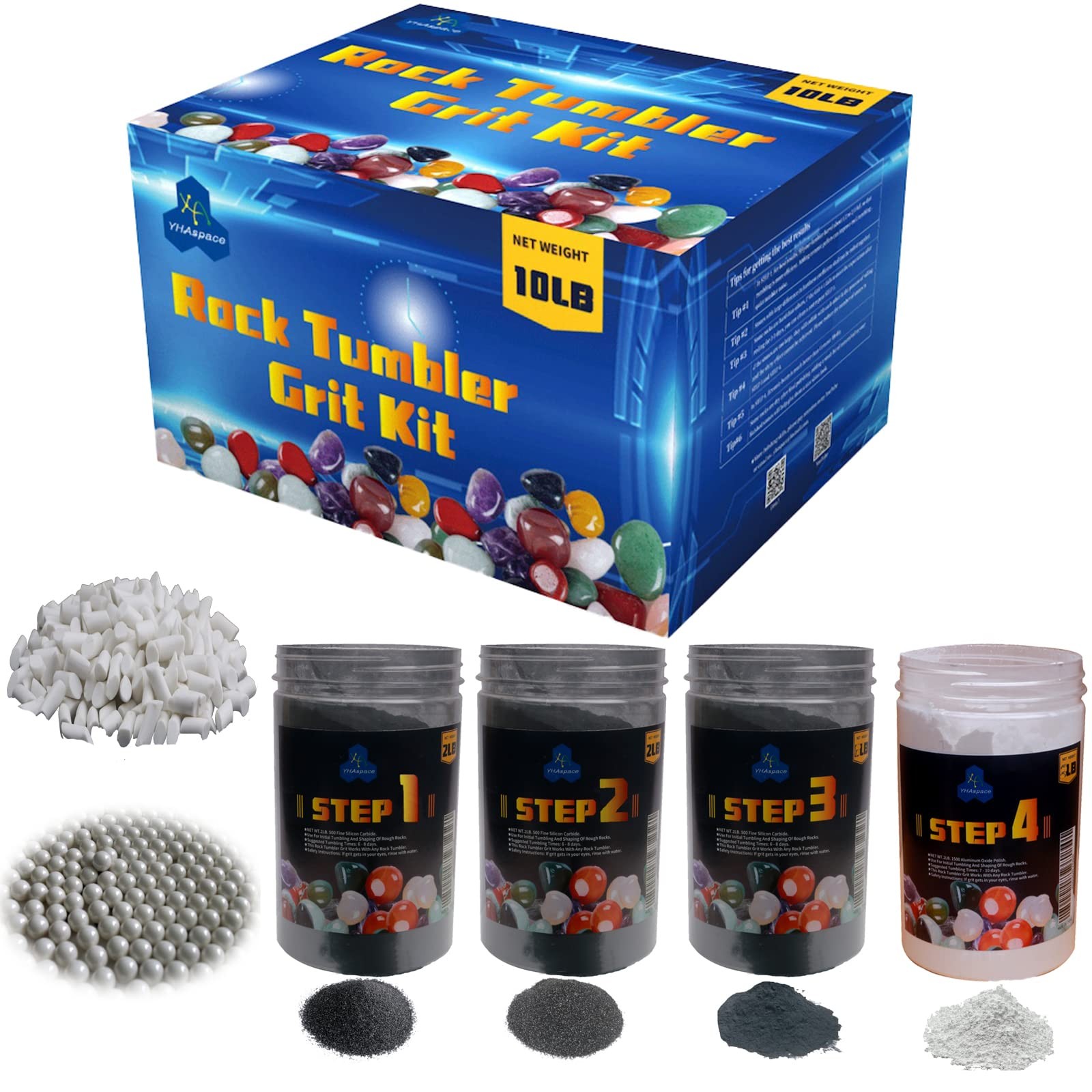 10 Pounds Rock Tumbler Grit Refill – Polishing 10 lbs Complete Kit