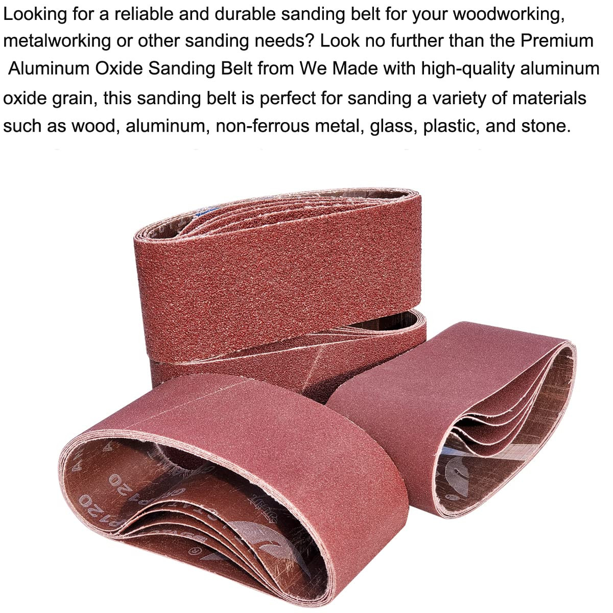 18 Pack 2.5 x 16 Inch Sanding Belts Assorted Grit 60-400 Aluminum Oxide