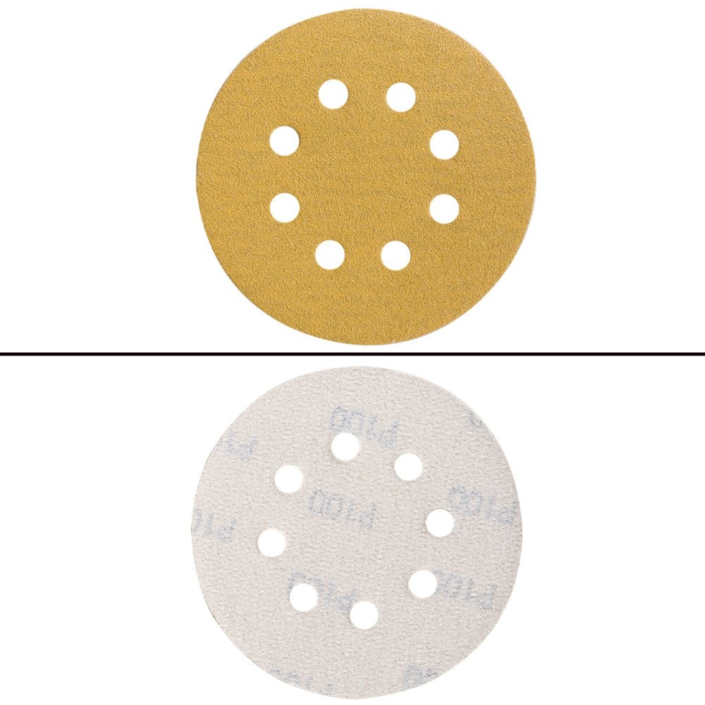 100 Pack Sanding Disc Sander Paper 8 Hole Hook And Loop Sanding Disc 100 Grit 5″
