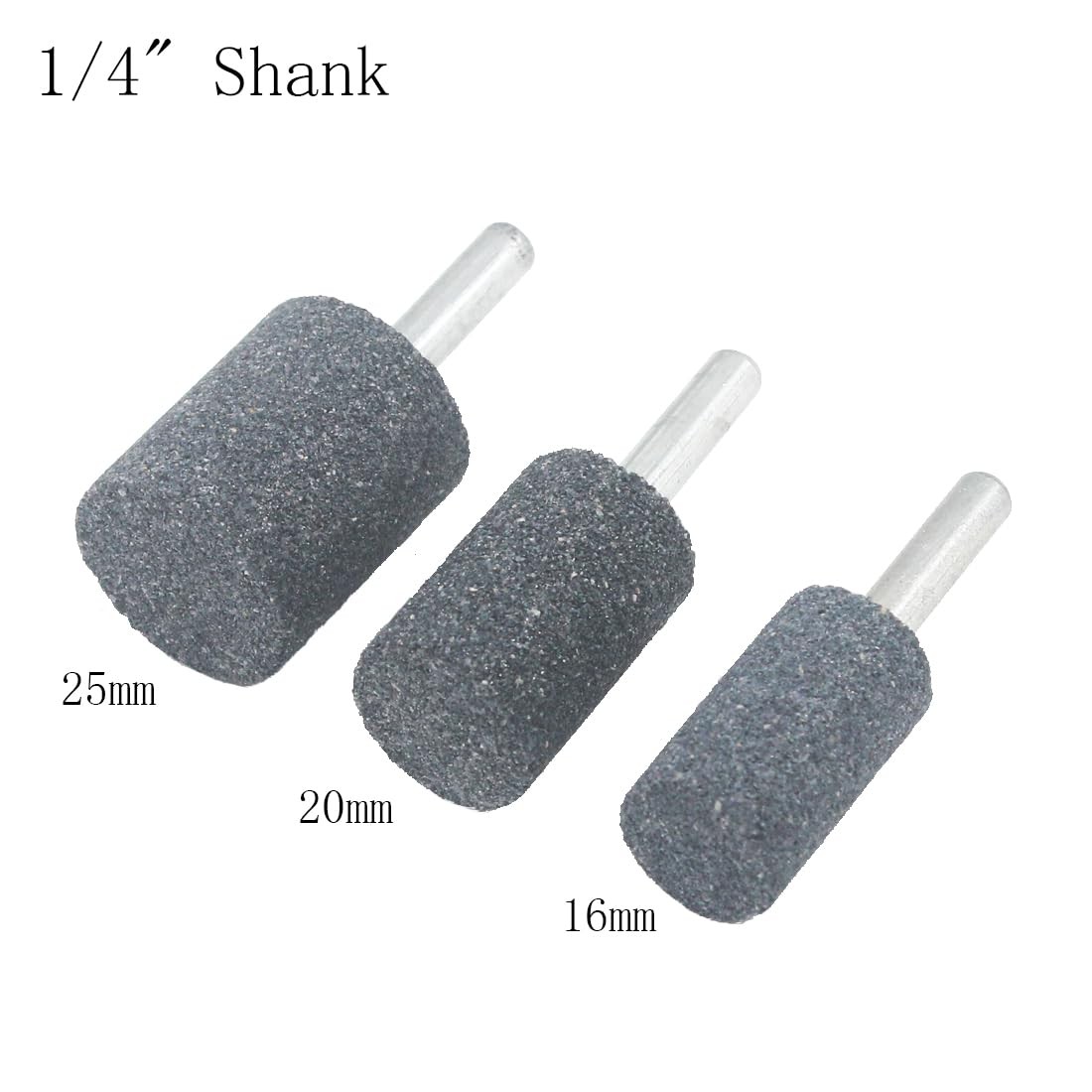 8 Pcs Assorted Drill Grinding Stones 1/4 Inch Shank Various Shape Aluminum Oxide