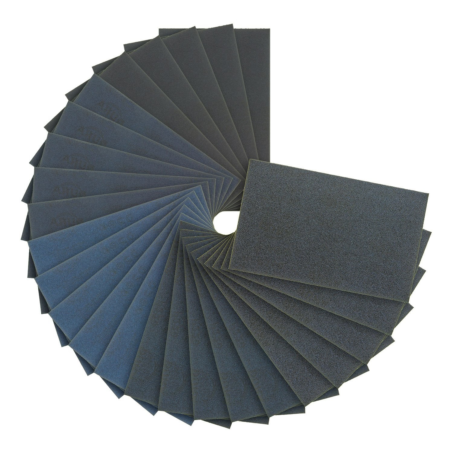 25 Sheets of 5.5″ x 9″ Silicon Carbide Sandpaper – 5 Grit Options for Precision