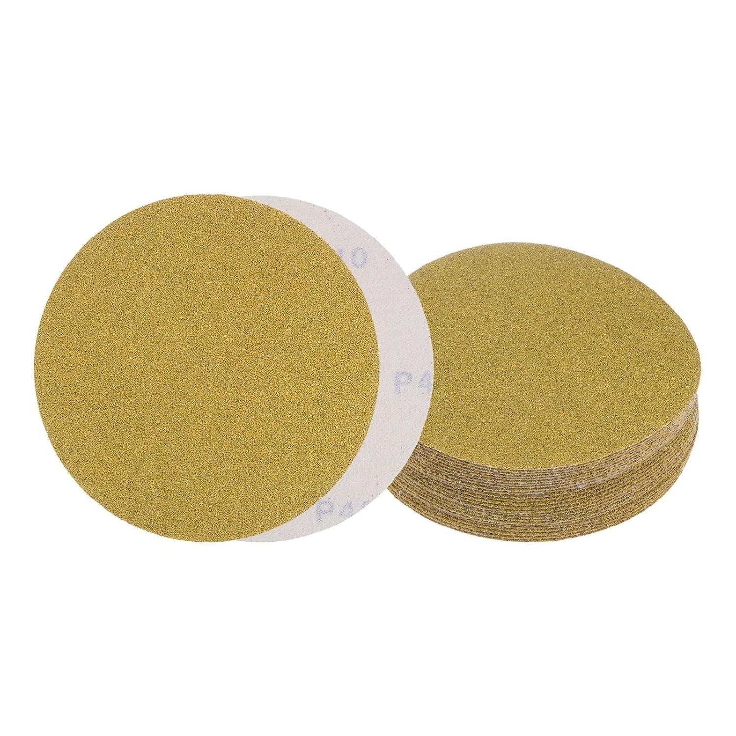 25pcs No Hole Sanding Discs- [ 6 Inch 40 Grit ] Round Hook and Loop Grip Sand…