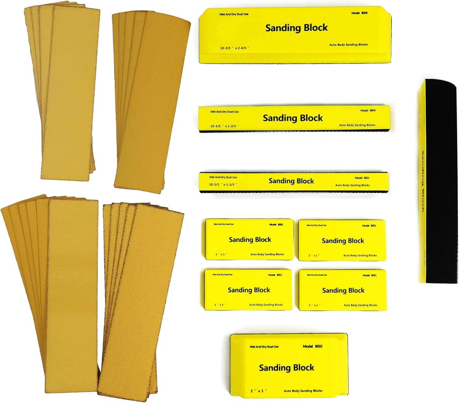 Upgrade 9 Pieces of Sanding Block Kit, Hook and Ring Design, Including 20 Pieces