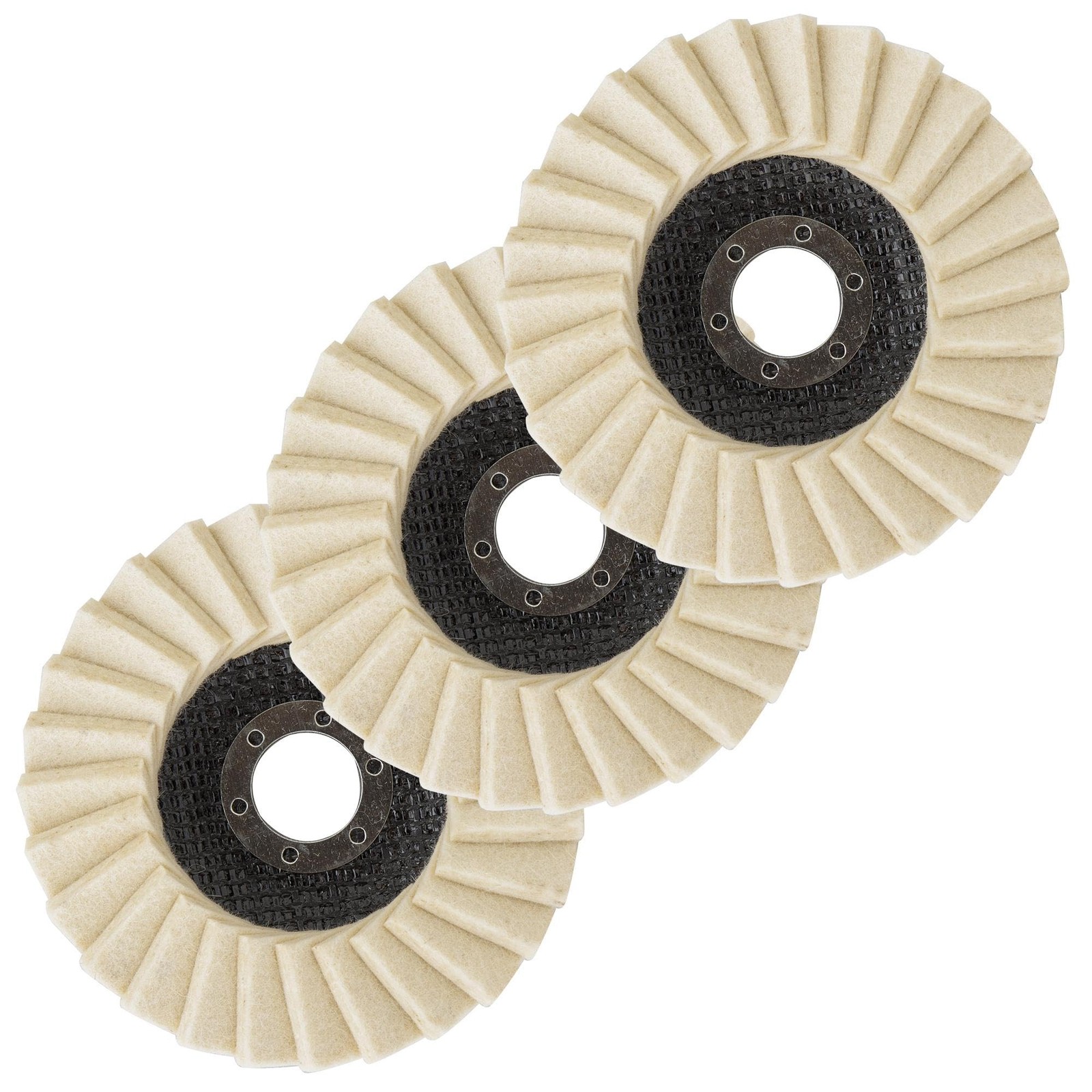 Wool Polishing Wheels 4.5″ Buffing Pads Felt Flap Discs for Angle Grinders