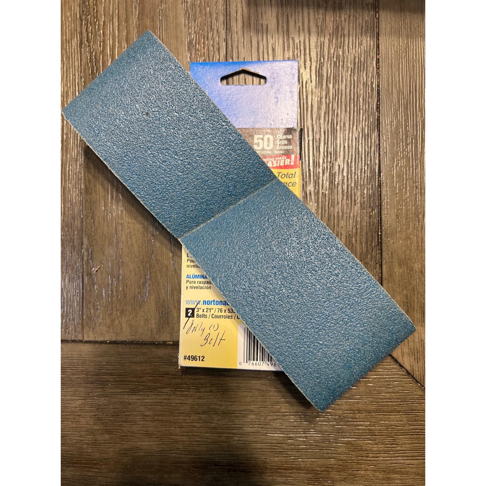 Norton 3X Sandpaper Belts 50 Grit Zirconia Alumina 3 x 21 in ** Only 1 Belt **