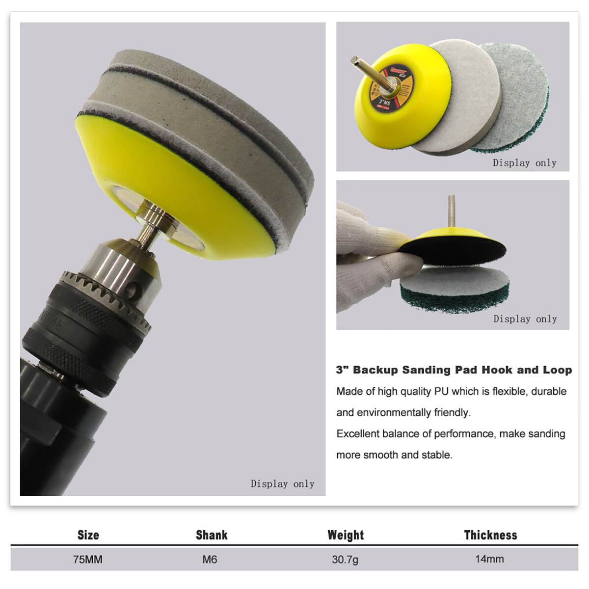 25/30/50/75mm Sanding Sander Backing Pad For Rotary Drill Bit Sandpaper Disc