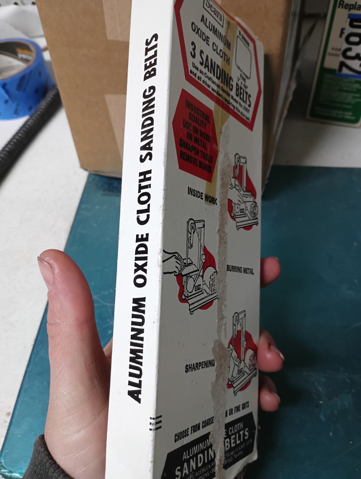 Sears 3pk Aluminum Oxide Sanding Belts (Fine)
