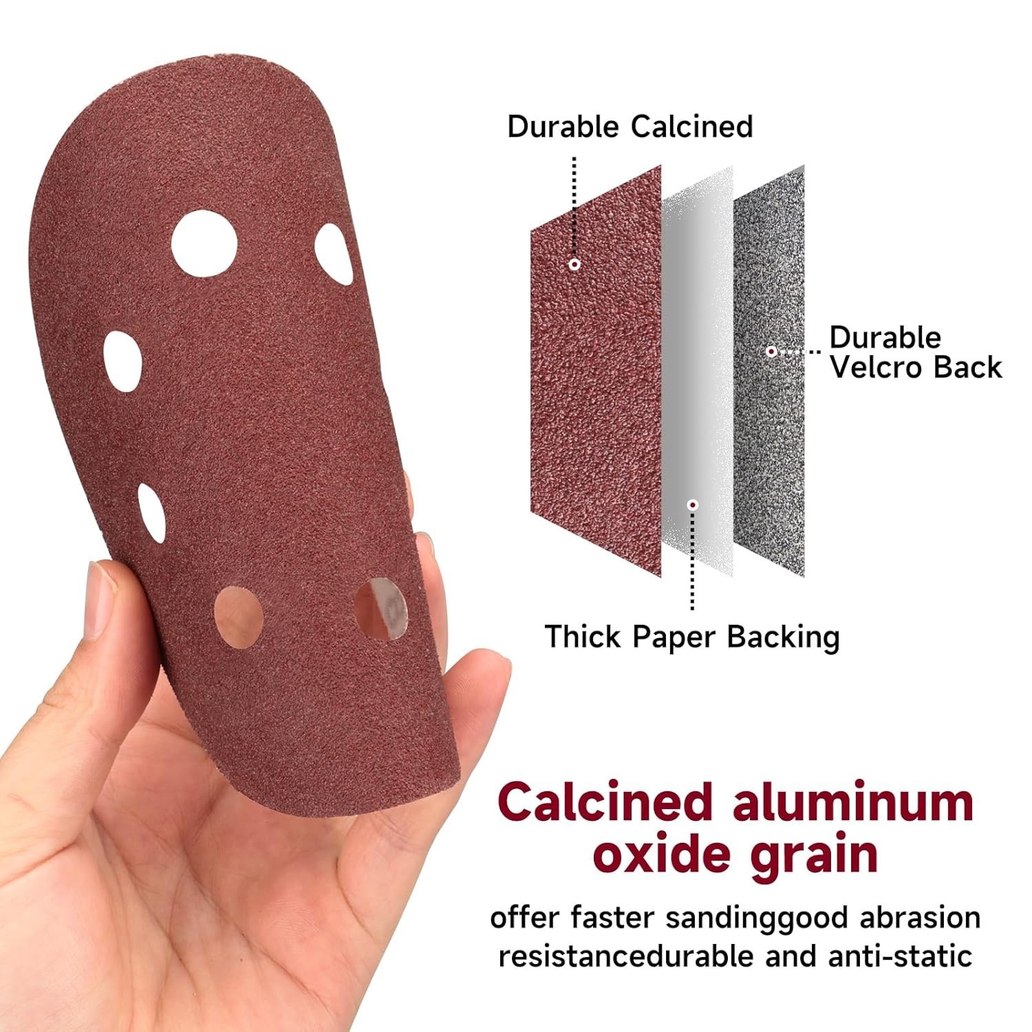 100 Hook and Loop 5 Inch Sanding Discs 80 Grit – Aluminum Oxide Quality