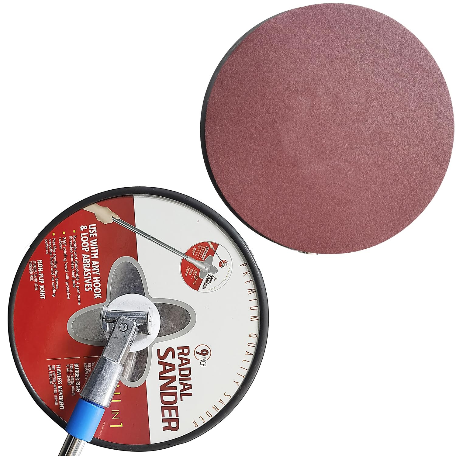 10 PCS 9 Inch 150 Grit Sanding Discs for Hand Radial Sander – 9″” Round Hook & L