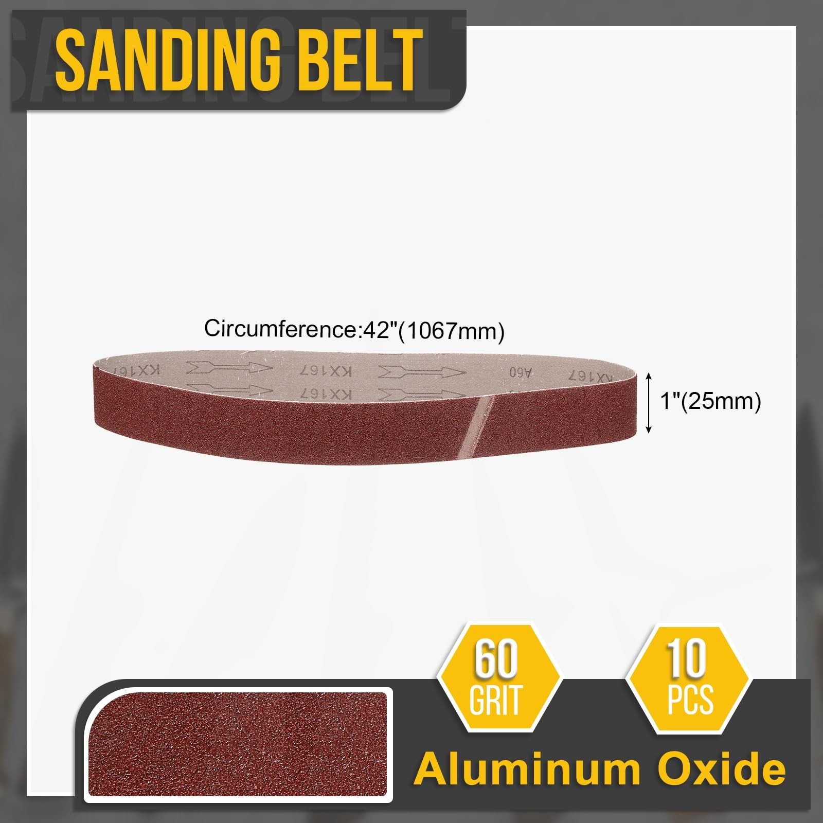 Sanding Belts 1×42 Inch 60 Grit 10 PCS Aluminum Oxide Knife Sharpener Tool