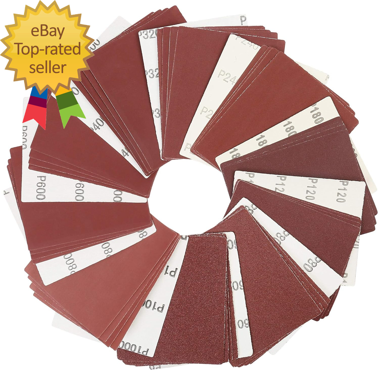 1/4 Sheet Sandpaper for Palm Sander 50PCS 60 80 120 180 240 320 400 600 800 1000