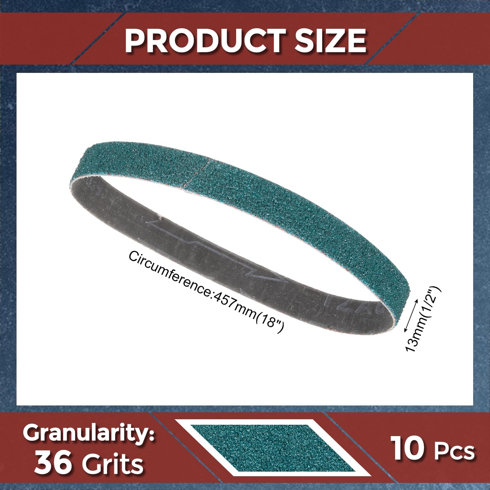 10 Pack Sanding Belts 1/2 x 18 Inch 36 Grit Zirconia Abrasive Belt Sander Pap…