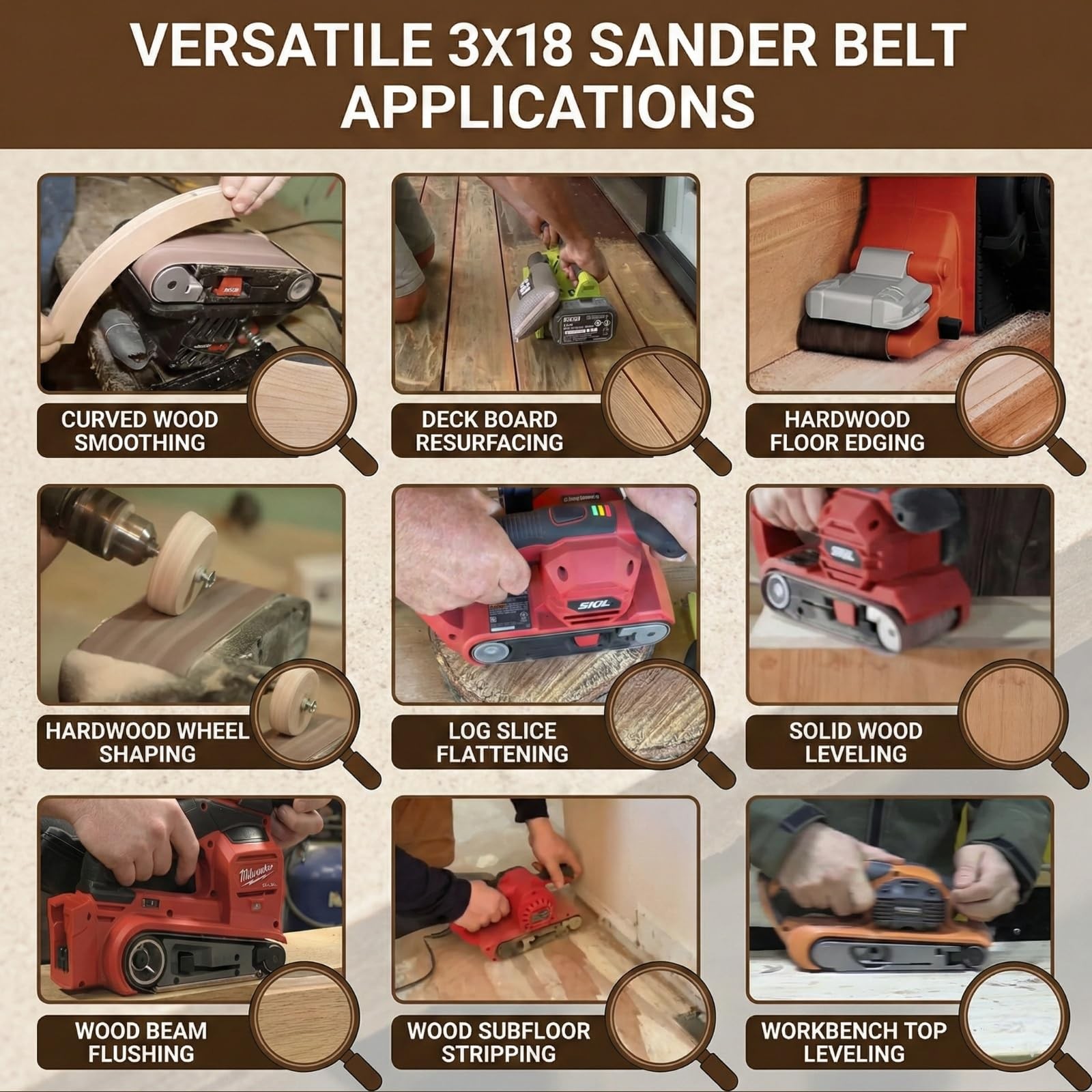 3×18 Inch Sanding Belts: 20 Pack 80–400 Grit — Anti-Clog Furniture Restoratio…