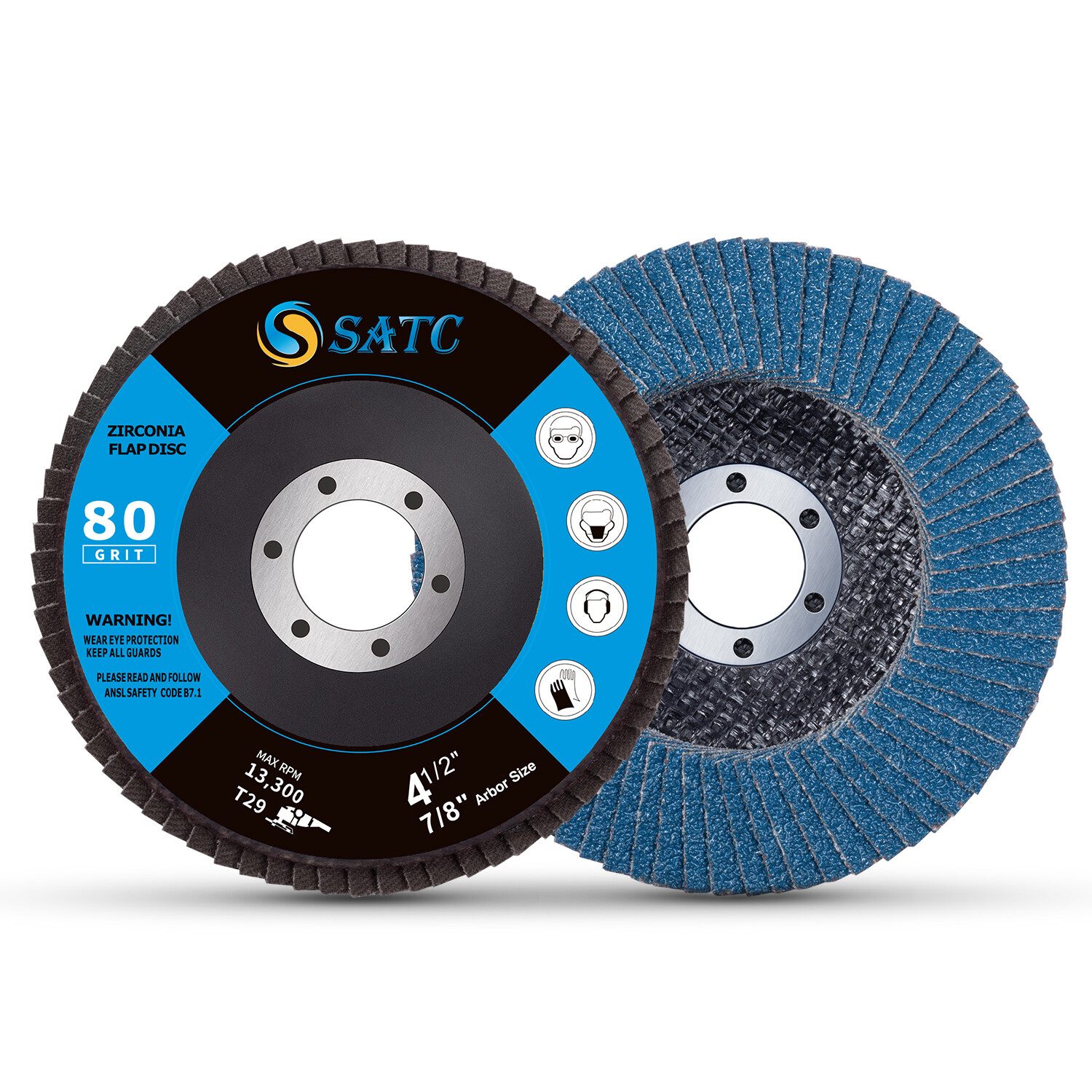 50PCS 4.5 Zirconia Flap Disc 4-1/2 x7/8″ 80 Grit Sanding Grinding Grinder Wheels