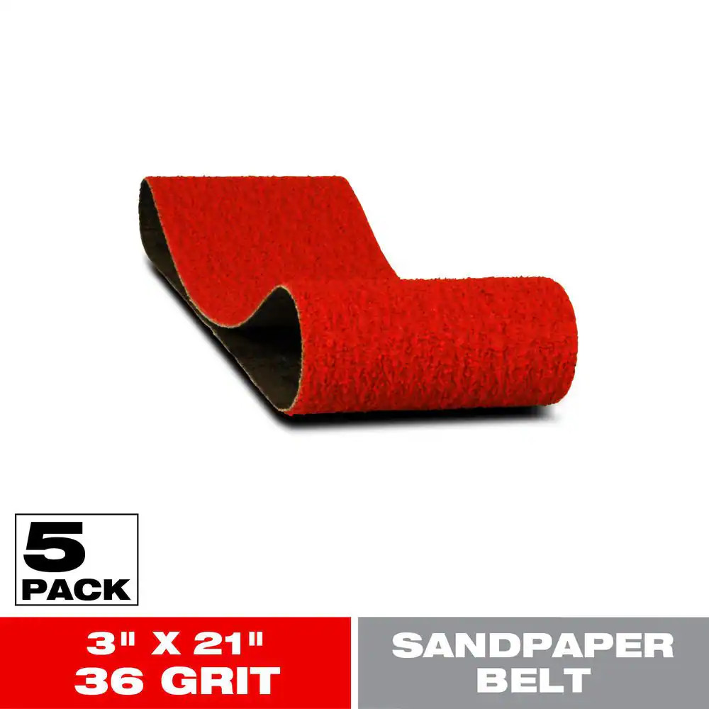 3 In. X 21 In. 36-Grit Sanding Belts