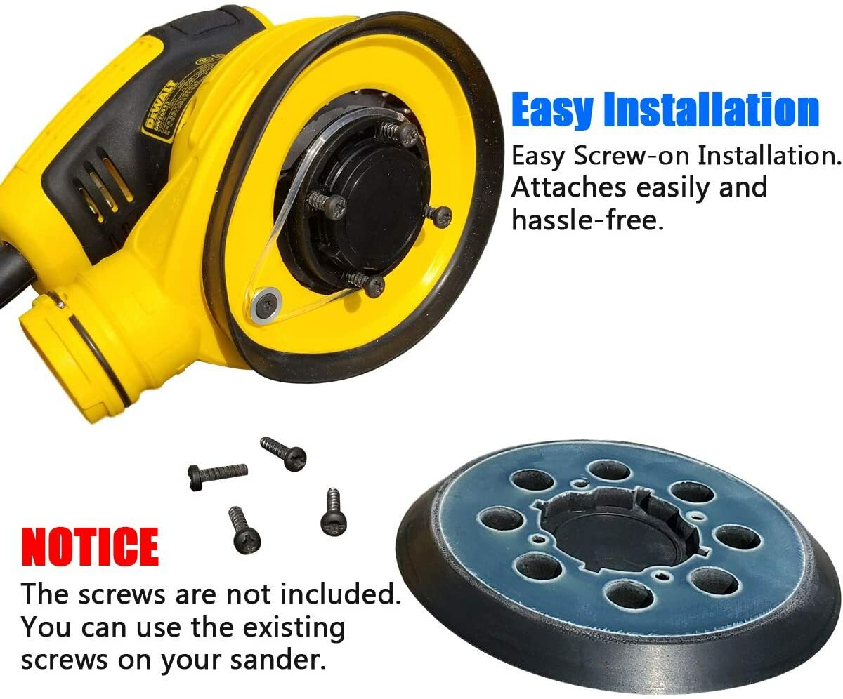 2x 5″ Hook Loop Orbital Sander Pad 4-Screw for Dewalt Makita DWE64233 N329079