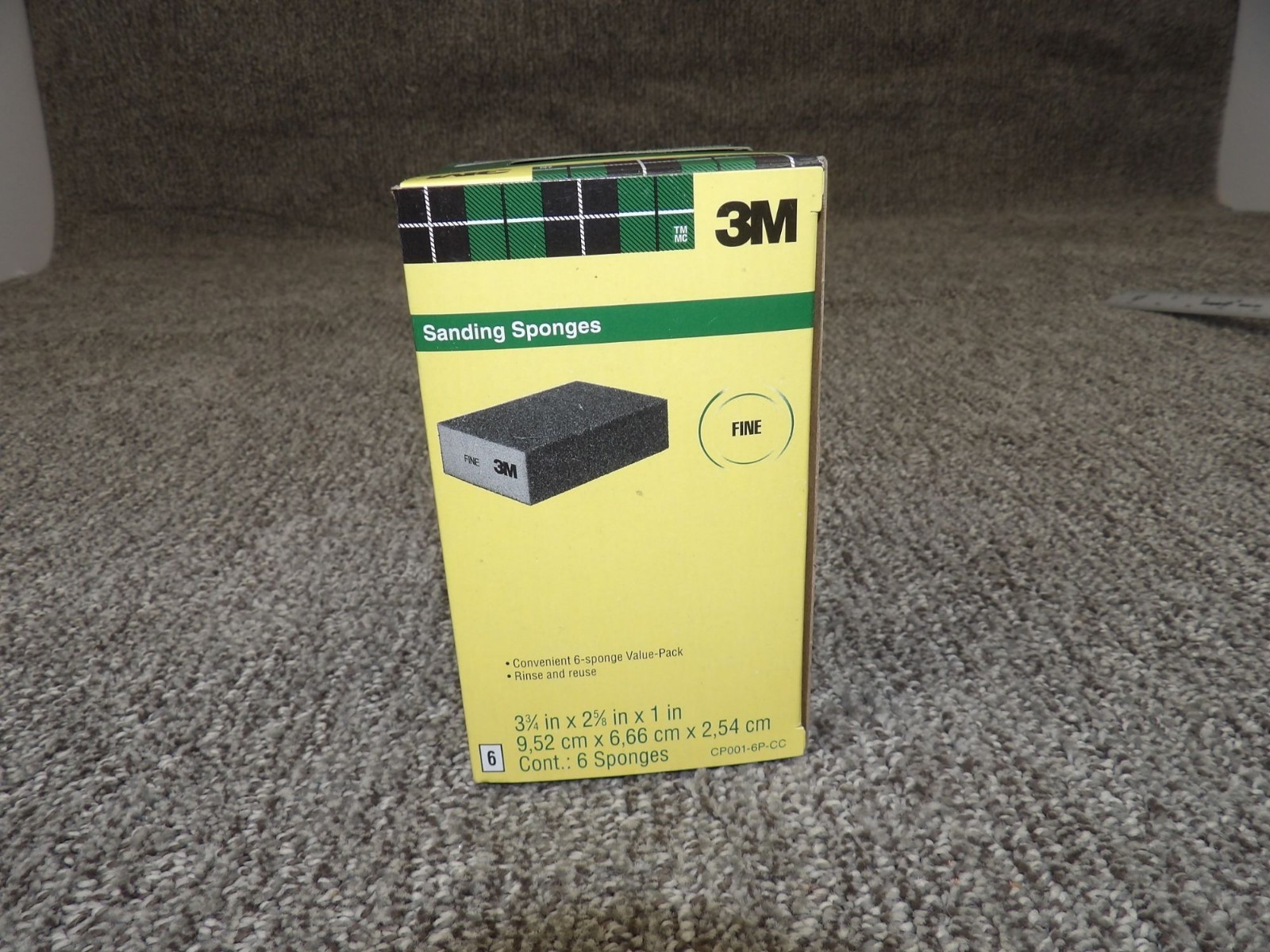 3M Sanding Sponges Fine Grit 6-Pack 3.5″ x 2.5″ x 1″ Reusable & Rinseable