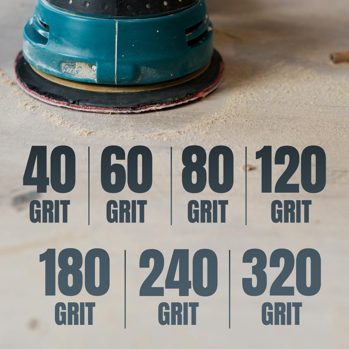 POWERTEC 40 Grit, 100 Pack, 6 Inch Sanding Discs – Hook 40 6 x 6h, Red