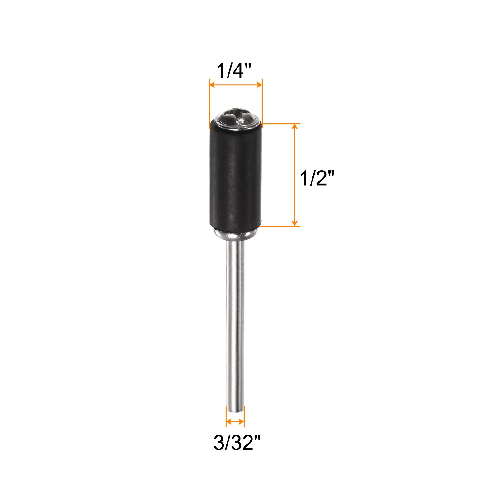 12pcs 1/4-Inch Sanding Drum Rubber Mandrels 2.35mm Shank Sanding Sleeve Holder