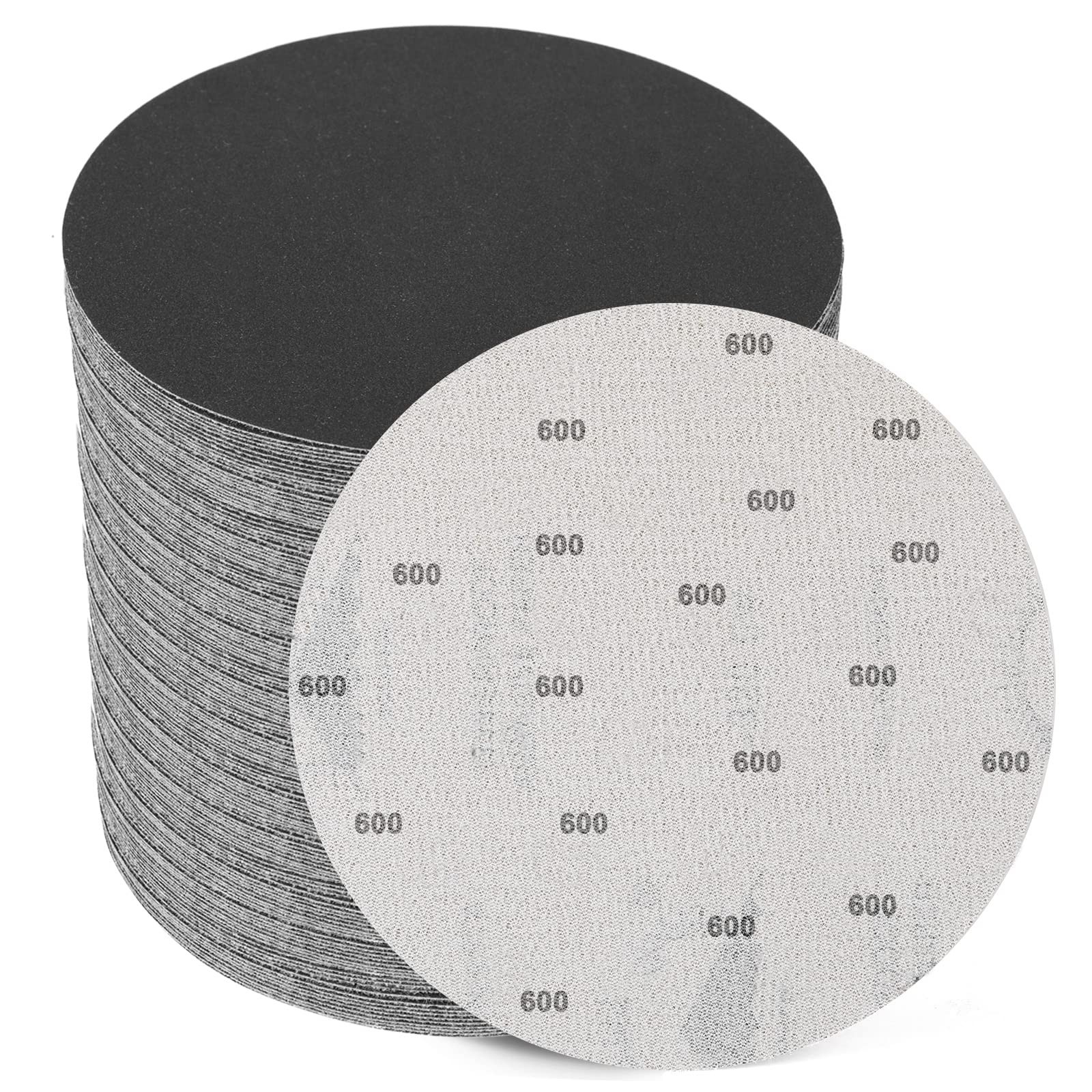 6 Inch 25 PCS 600 Grit Sanding Disc Wet Dry Sandpaper Hook Loop Sand Paper