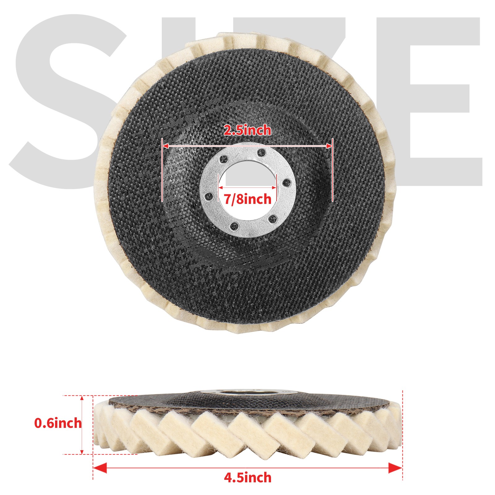 4.5″Wool Polishing Wheel Flat Flap Disc Buffing Pad For Angle Grinder Metal 5pcs