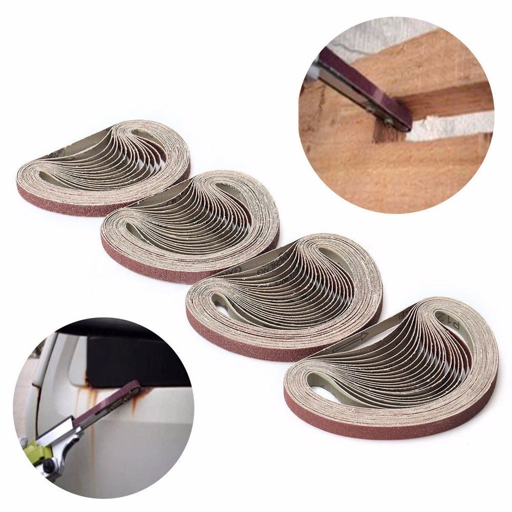 12Pcs 1/2x18inch Sanding Belts Sandpaper for Metal Wood Grinding Abrasive Tool