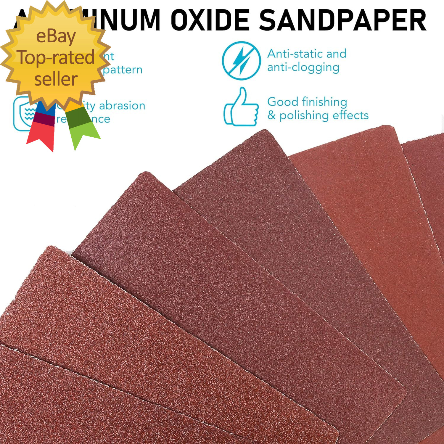 1/4 Sheet Sandpaper for Palm Sander 50PCS 60 80 120 180 240 320 400 600 800 1000