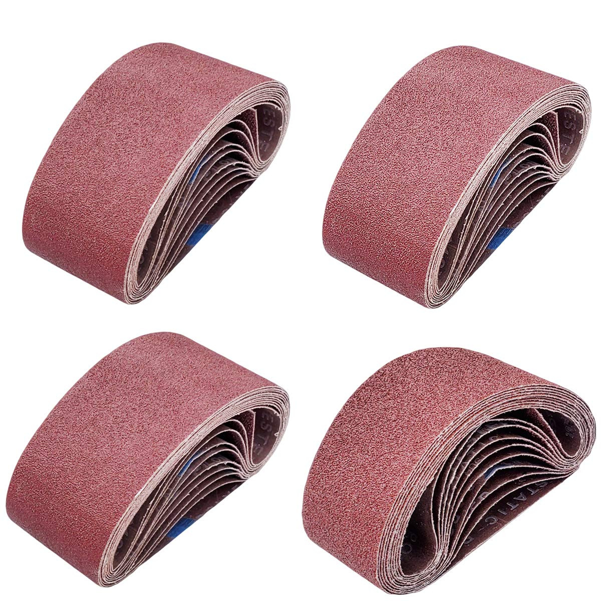 20 PCS 2.5 Inch X 14 Inch Abrasive Sanding Belts – 5 Each of 40 80 120 240 Grit