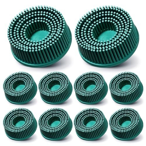 Acellegic 10 Pcs 2 Inch Bristle Disc Grit 50# Abrasive Coating Removal Disc G…